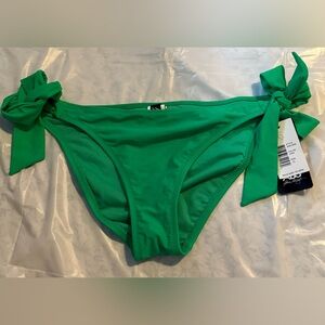 Women’s ABS Allen Schwartz Size 10 Green Solid Tie Hipster Bikini Bottom NWT